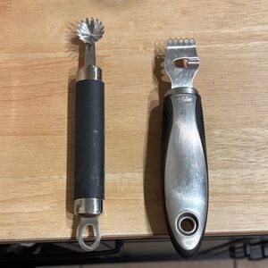Bundle of Oxo Good Grips Citrus Zester with Channel Knife and Melon Scooper